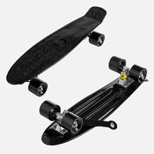 Pennyboard din Aluminiu cu Maner, Negru, 56x14cm