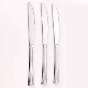 Set 3 Cuțite de Masă din Oțel Inoxidabil, Model Striat
