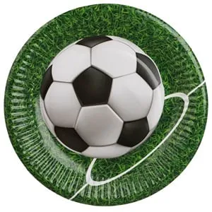 Set de 12 farfurii de petrecere carton temă fotbal