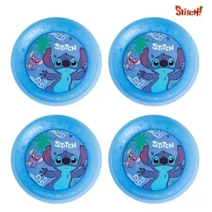 Farfurii de Petrecere din Plastic Albastru Reutilizabile Stitch 21cm - 4buc