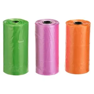 Pungi igienice pentru câini parfumate cu lavandă, set 3 role multicolore