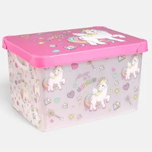 Cutie de depozitare pentru jucării cu capac și model unicorn 17L