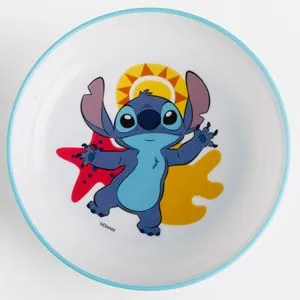 Bol rotund plastic Lilo & Stitch anti-alunecare pentru microunde