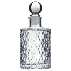 Sticlă lichior cilindrică, transparentă, cu model reliefat romburi, 150ml