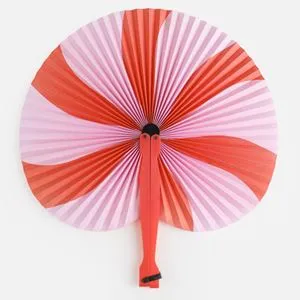 Evantai Hartie Rotund Lollipop Roz Rosu pentru Vară