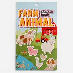 Set Autocolante Animale de Fermă, 6 File Multicolor