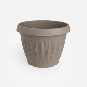 Ghiveci Plastic Rotunde Mocca cu Model Reliefat