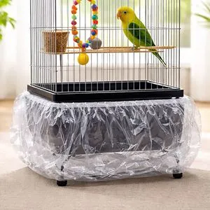 Pungi pentru colivie, 64x60 cm, set 5 buc, transparente, cu elastic