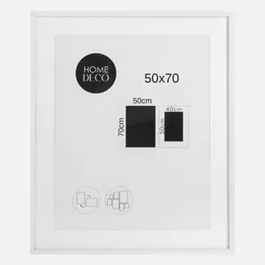 Tablou Decorativ cu Passepartout, Rama Alba din Lemn, 50x70cm