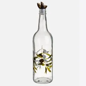 Recipient din Sticlă cu Imprimeu Ramuri de Maslin pentru Ulei 780ml