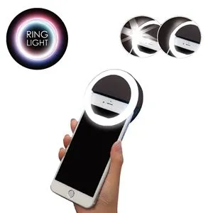 Mini LED Ring Light cu Clip, 36 LED-uri, 3 Niveluri de Lumina, Alimentare USB