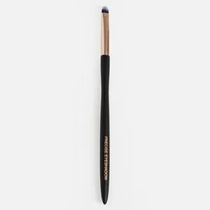 Pensula de machiaj cu forma plata, pentru fard de ochi, peri sintetici, negru si auriu