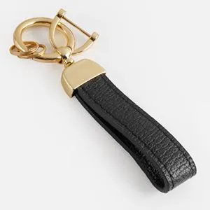 Breloc mâner negru și inel auriu, 12,5 cm