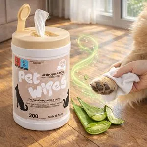 Servetele umede pentru animale de companie cu aloe vera, 200 buc