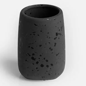 Suport Ceramic Negru pentru Periute de Dinti Mat
