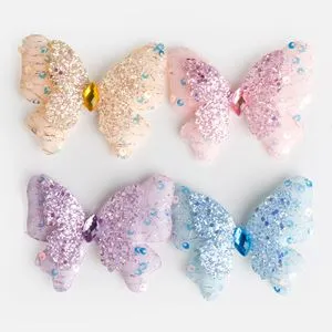 Fluturi Autocolante cu Strase și Glitter - Set de 4 buc