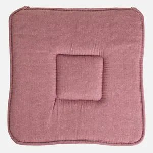 Pernă pentru scaun, 39x39 cm, roz, reversibilă, cu snururi de fixare