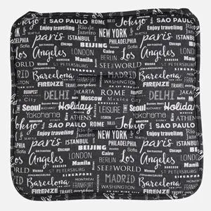 Perna Scaun Reversibilă Gri cu Imprimeu Urban 39x39cm