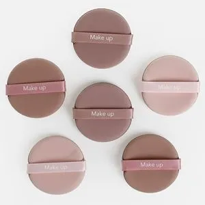 Buretei de machiaj rotunzi, Ø5,5 cm, set 6 buc, bej și nude
