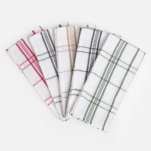 Lavete pentru pahare, Set 5 buc, 58x39cm, Albe cu carouri