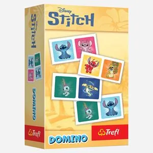 Joc Domino cu Piese din Carton, 28 de Piese, Temă Stitch, Multicolor