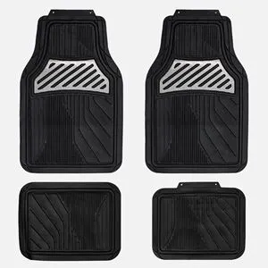 Set 4 Covorase Auto din PVC, Negru, Antiderapante
