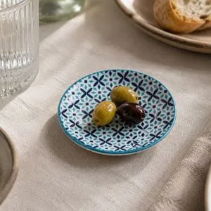 Farfurie pentru desert din ceramică cu modele geometrice