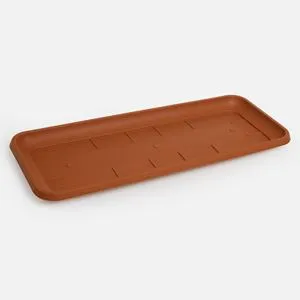 Farfurie dreptunghiulare pentru jardinieră din plastic teracota texturat
