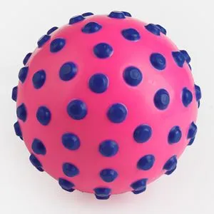 Minge de plaja din plastic, Fucsia cu prinențe albastre, Ø13 cm