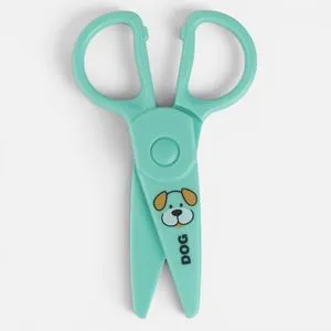 Foarfeca pentru prescolari, 13 cm, verde menta cu model catel