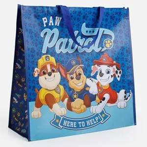 Pungă reutilizabilă din PP, Albastră, cu design Paw Patrol, 49x20x50 cm