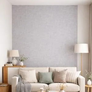 Autocolant de Perete Gri din Material Textil - Soluție Decorativă