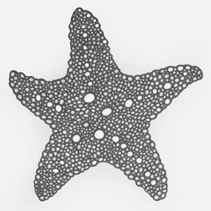 Suport Farfurie PVC Gri Stea de Mare 45x45cm - Stil Vara