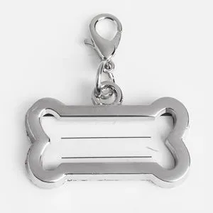 Pandantiv pentru animale de companie, Formă de os, Argintiu, 3,5x1,5 cm
