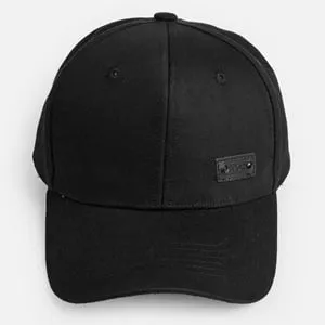 Șapcă bărbătească din bumbac, neagră, cu patch Sport, mărimea 59