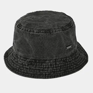 Palarie Bucket din Bumbac Gri Stonewashed pentru Barbati, Marimea 59