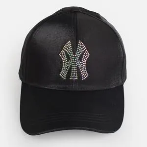 Sapca de Vară Shiny Negru cu Strass Holografic