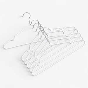 Umerase metalice cu invelis PVC alb, 40cm, set 6 bucati