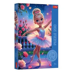 Puzzle Balerina cu Trandafiri Roz - Joc Educațional pentru Copii