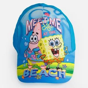Șapcă de vară pentru copii, Bleu, cu model Sponge Bob, Mărimea 54