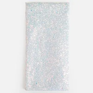 Husă tip săculeț cu glitter holografic pentru ochelari, albă