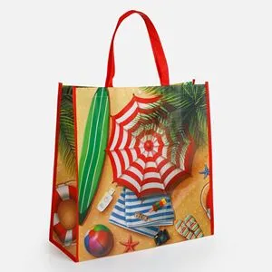 Sacosa multifuncțională reutilizabilă, 49x20x50 cm, model vară cu plajă