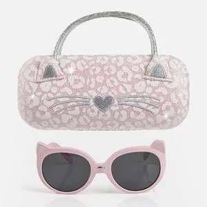 Set Ochelari de Soare Roz cu Pisica pentru Copii - Protecție UV