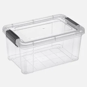 Cutie de depozitare plastică transparentă cu capac și mânere