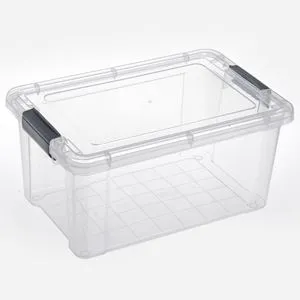 Cutie de depozitare plastic transparentă cu capac și mânere 5L