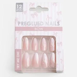 Set Unghii False Roz Ombre cu Fundite și Adeziv - Forma Migdala