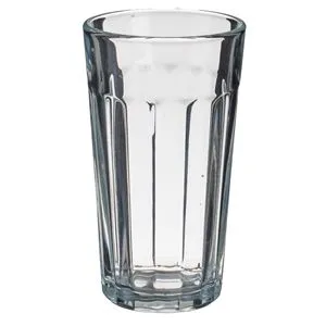 Pahar de apă din sticlă transparentă cu dungi verticale, 350 ml