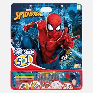 Set Gigant de Colorat cu Supererou, 5 in 1, Bloc de Desen si Accesorii