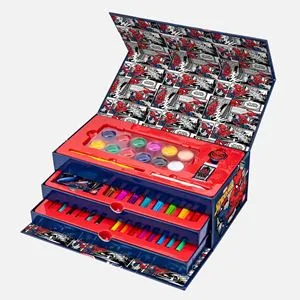 Set de Colorat Tematic Spider-Man cu Valiză de Carton