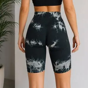 Colanti Sport Biker Tie-Dye Negru pentru Femei